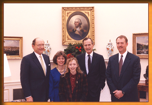 President Bush, Malcom Wallop Roger M Green & Family